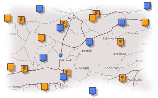 Map of Vhembe Accommodation